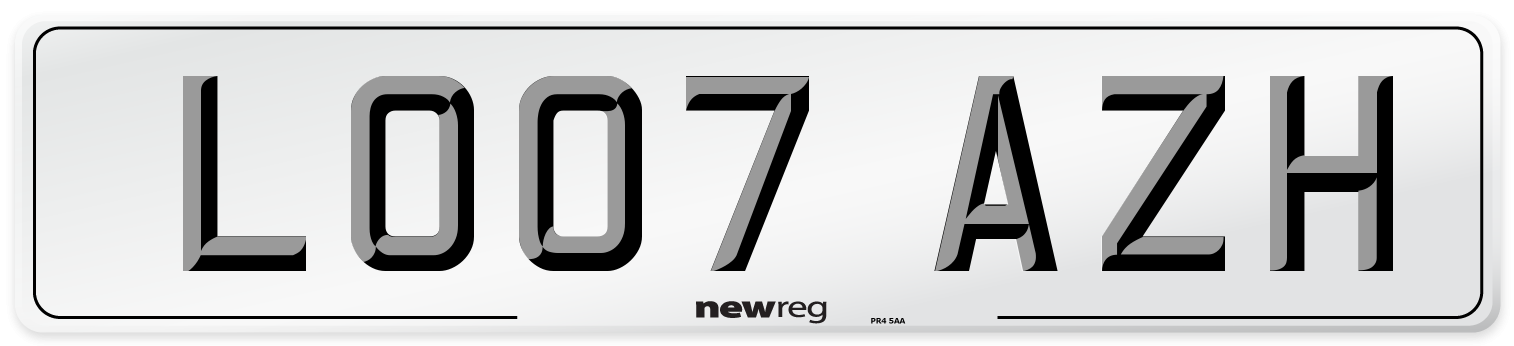 LO07 AZH Number Plate from New Reg